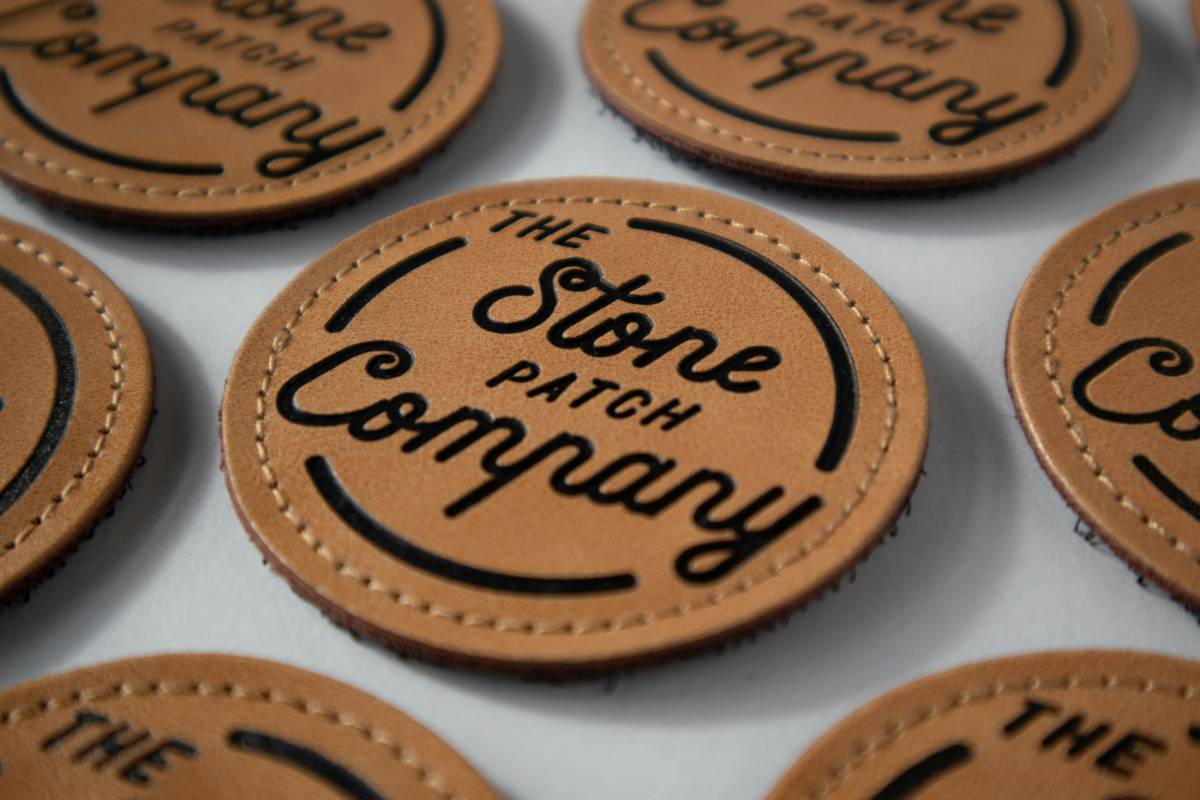 Laser engraving leather hat patches