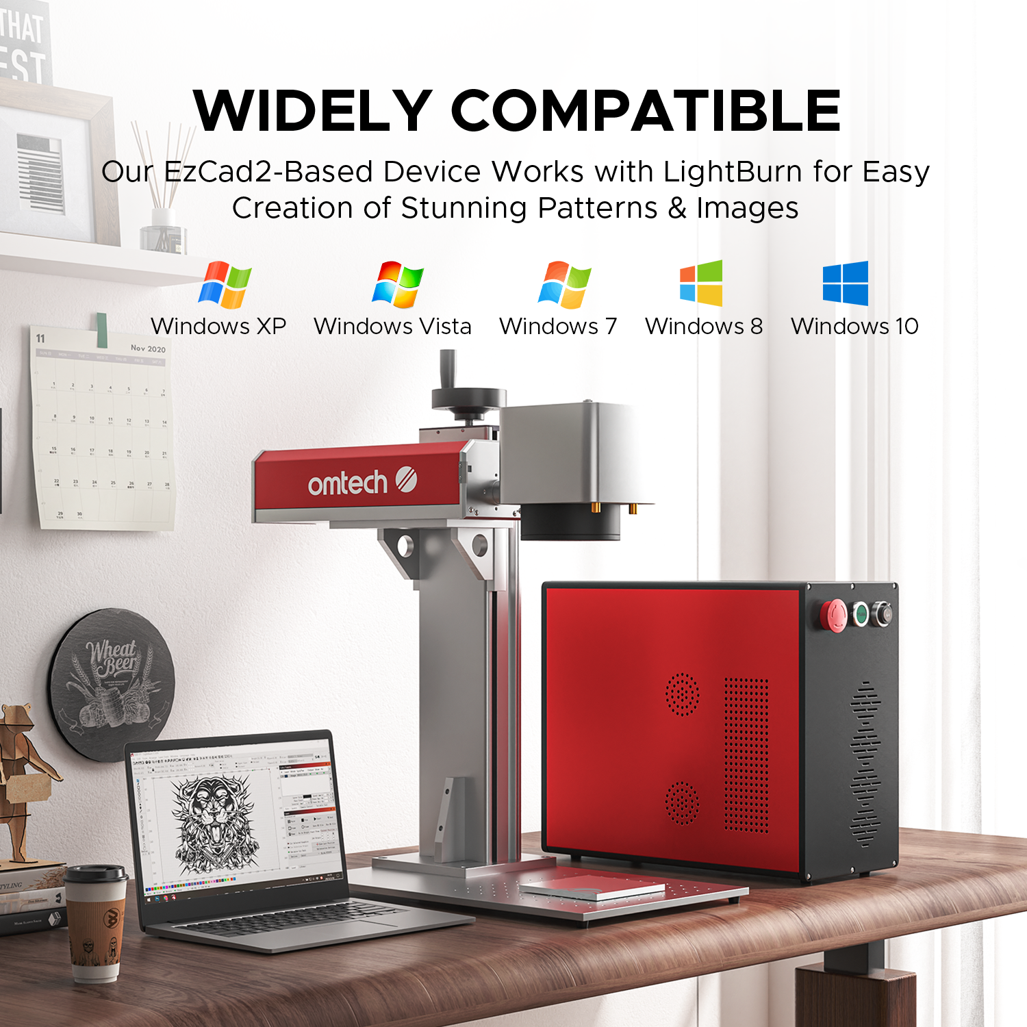 OMTech MOPA 100W Split Fiber Laser Engraver Compatible