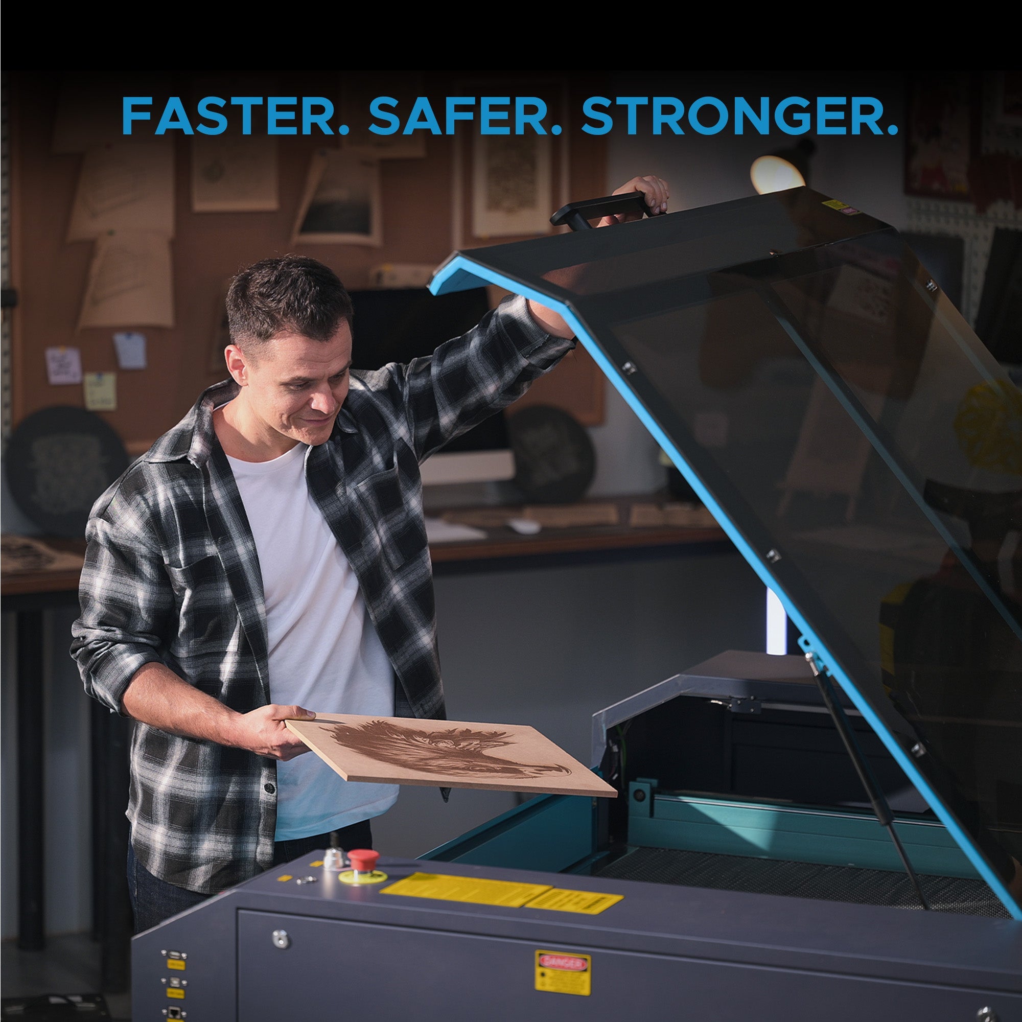 OMTech Pronto 35 90W CO2 Laser Cutter and Engraver Faster, Safer, Stronger