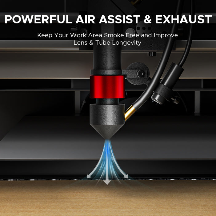 OMTech K40+ 45W Desktop CO2 Laser Engraver Air Assist & Exhaust