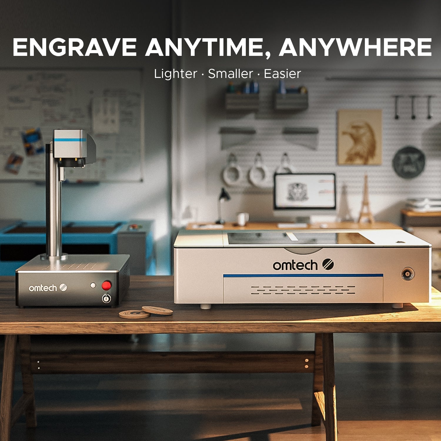 OMTech Galvo 20W Compact Integrated Fiber Laser Marker Engrave Anywhere