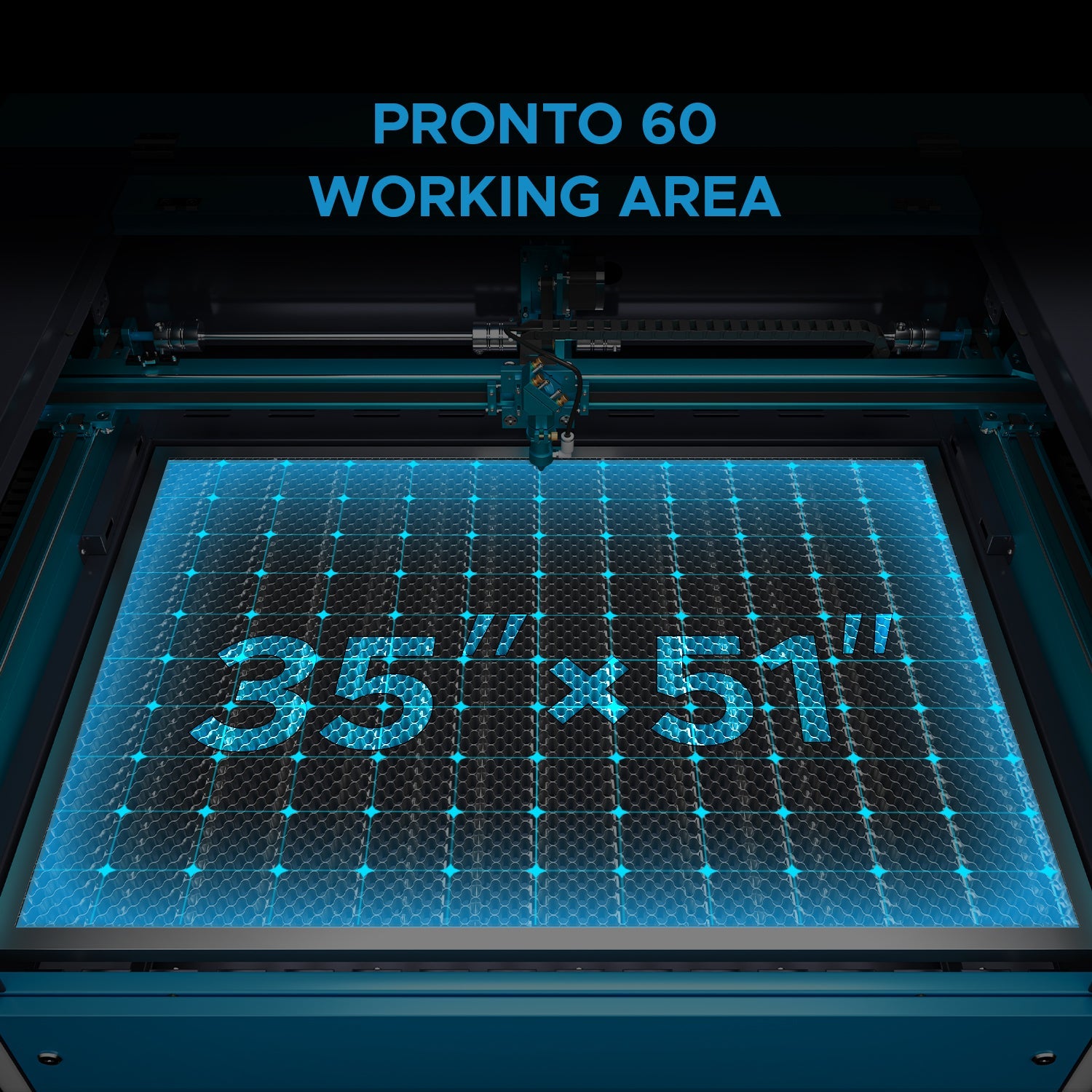 OMTech Pronto 60 130W CO2 Laser Cutter and Engraver Work Area