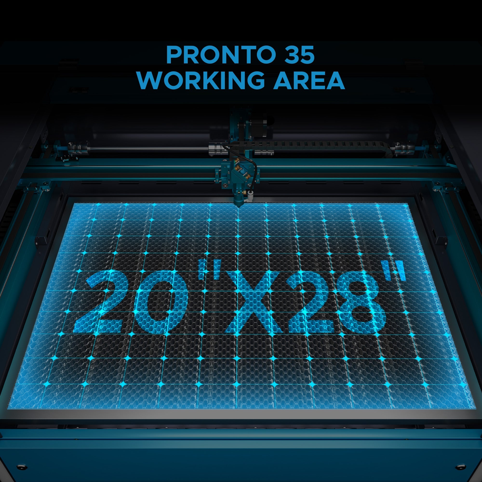 OMTech Pronto 35 90W CO2 Laser Cutter and Engraver Work Area