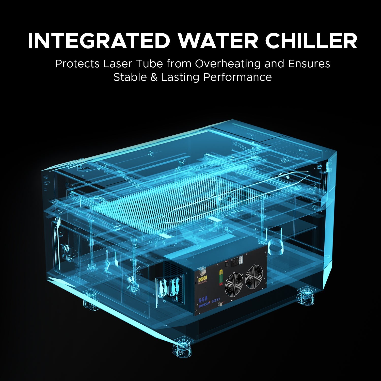 OMTech Pro 3655 Hybrid 150W CO2 Laser Cutter and Engraver Water Chiller