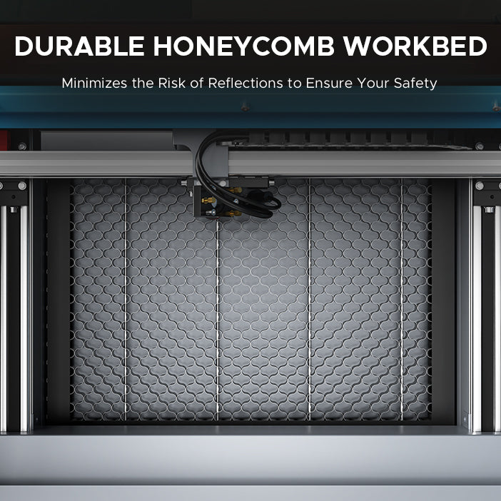 OMTech K40+ 45W Desktop CO2 Laser Engraver Honeycomb Workbed