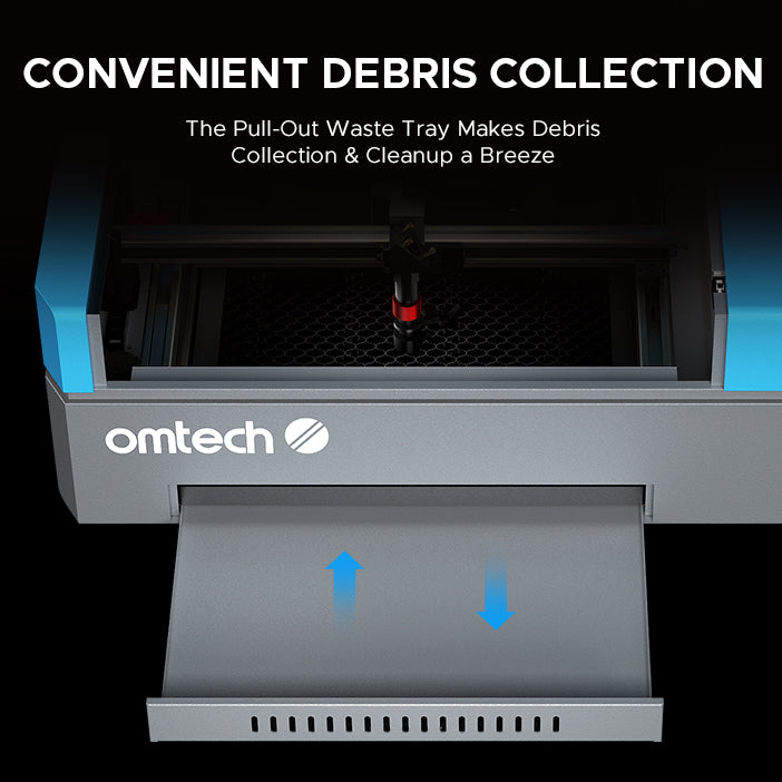 OMTech K40+ 45W Desktop CO2 Laser Engraver Pull Out Waste
