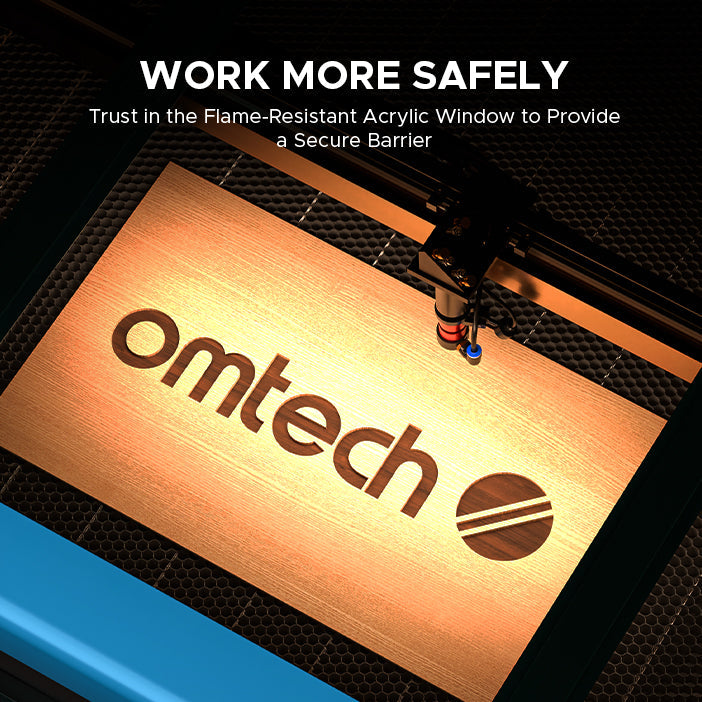 OMTech Maker AF4063-150 150W CO2 Laser Cutter and Engraver Flame Resistant