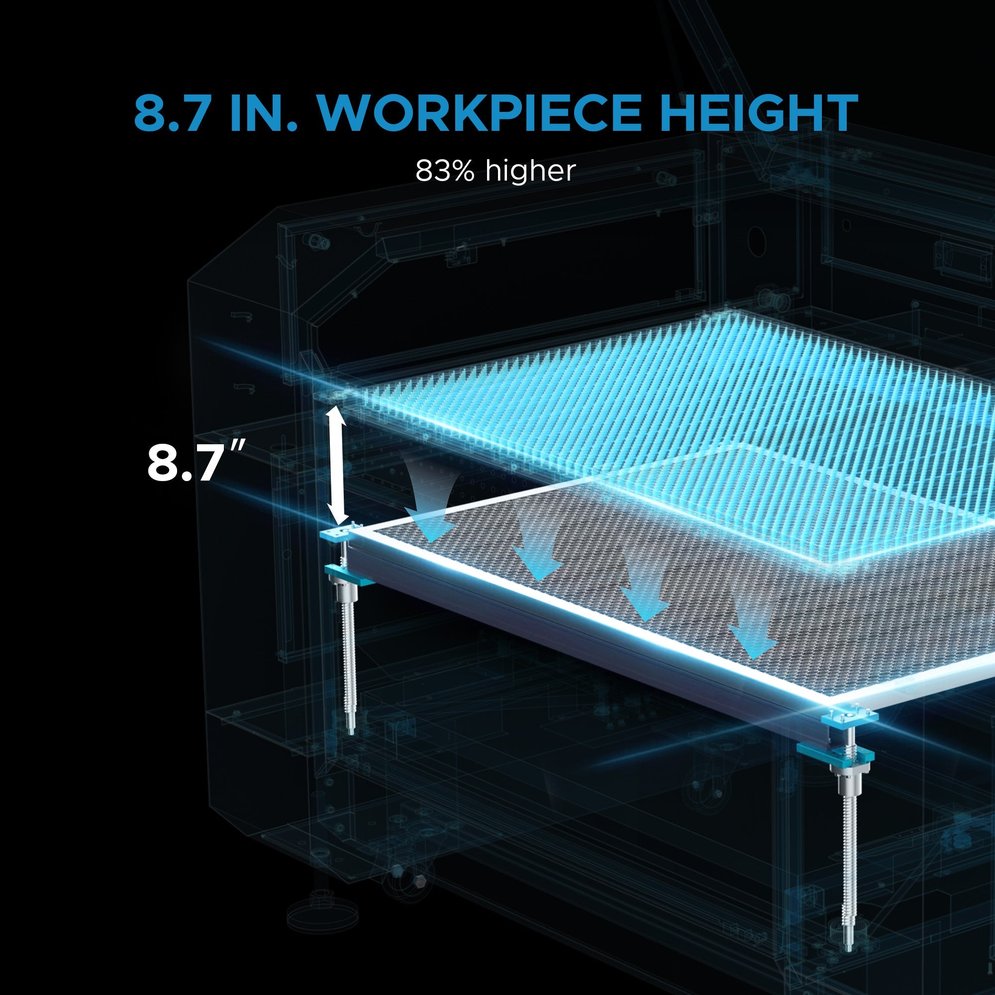 OMTech Pronto 35 90W CO2 Laser Cutter and Engraver Workpiece Height