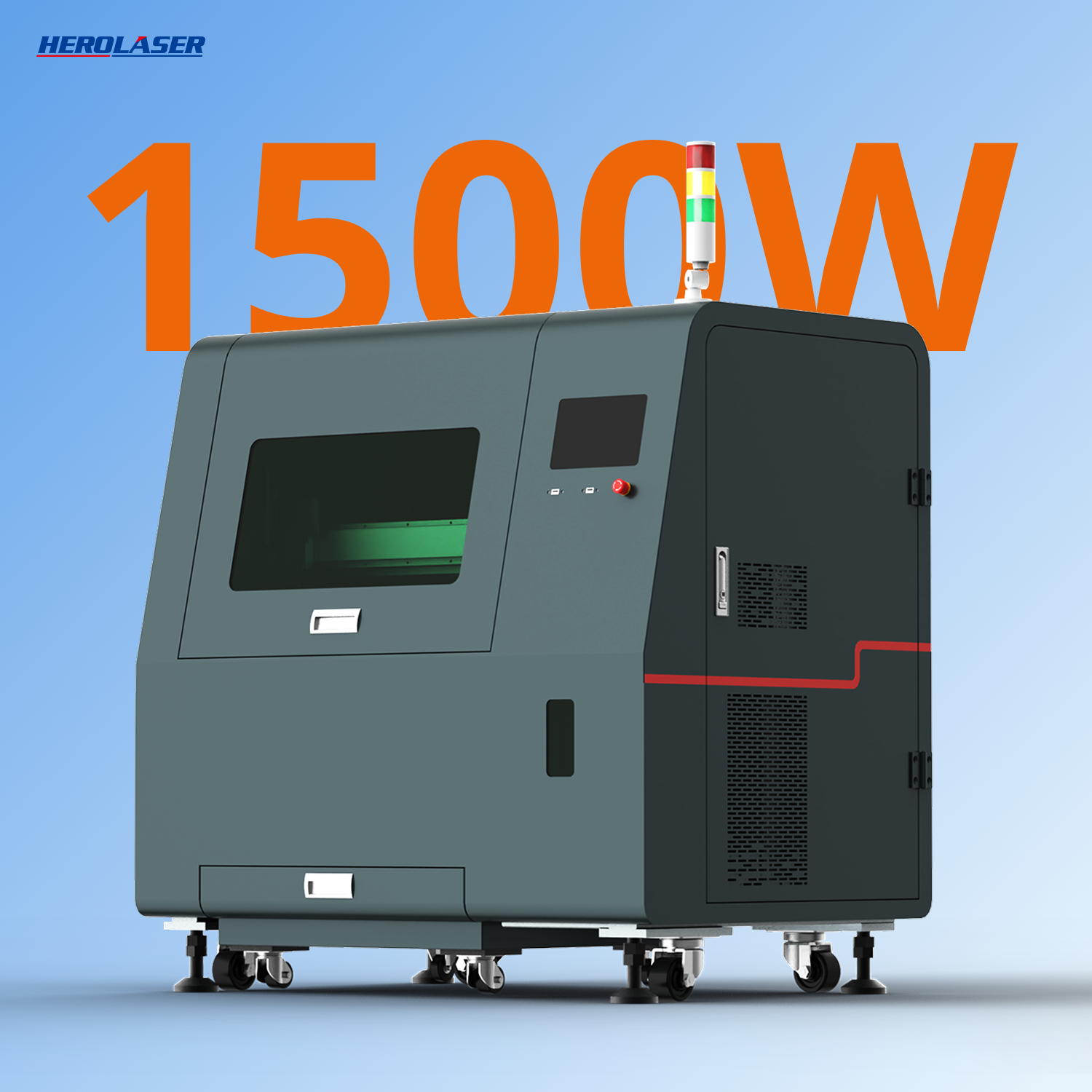 Herolaser 1500W Desktop Metal Laser Cutter — angled view