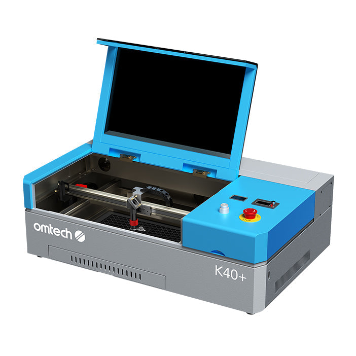 OMTech K40+ 45W Desktop CO2 Laser Engraver Open Side View