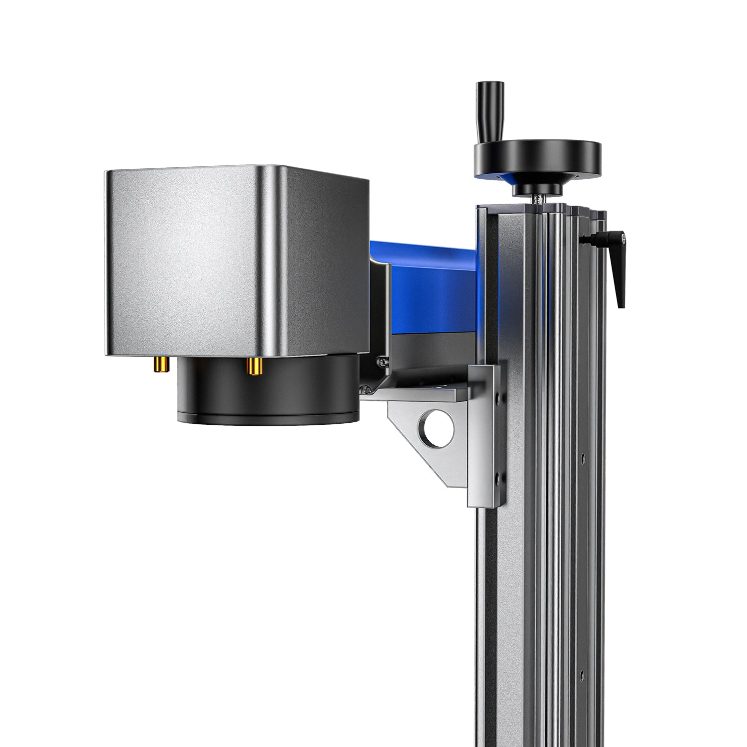 OMTech Galvo 50W Split Fiber Laser Engraver Close Lens View