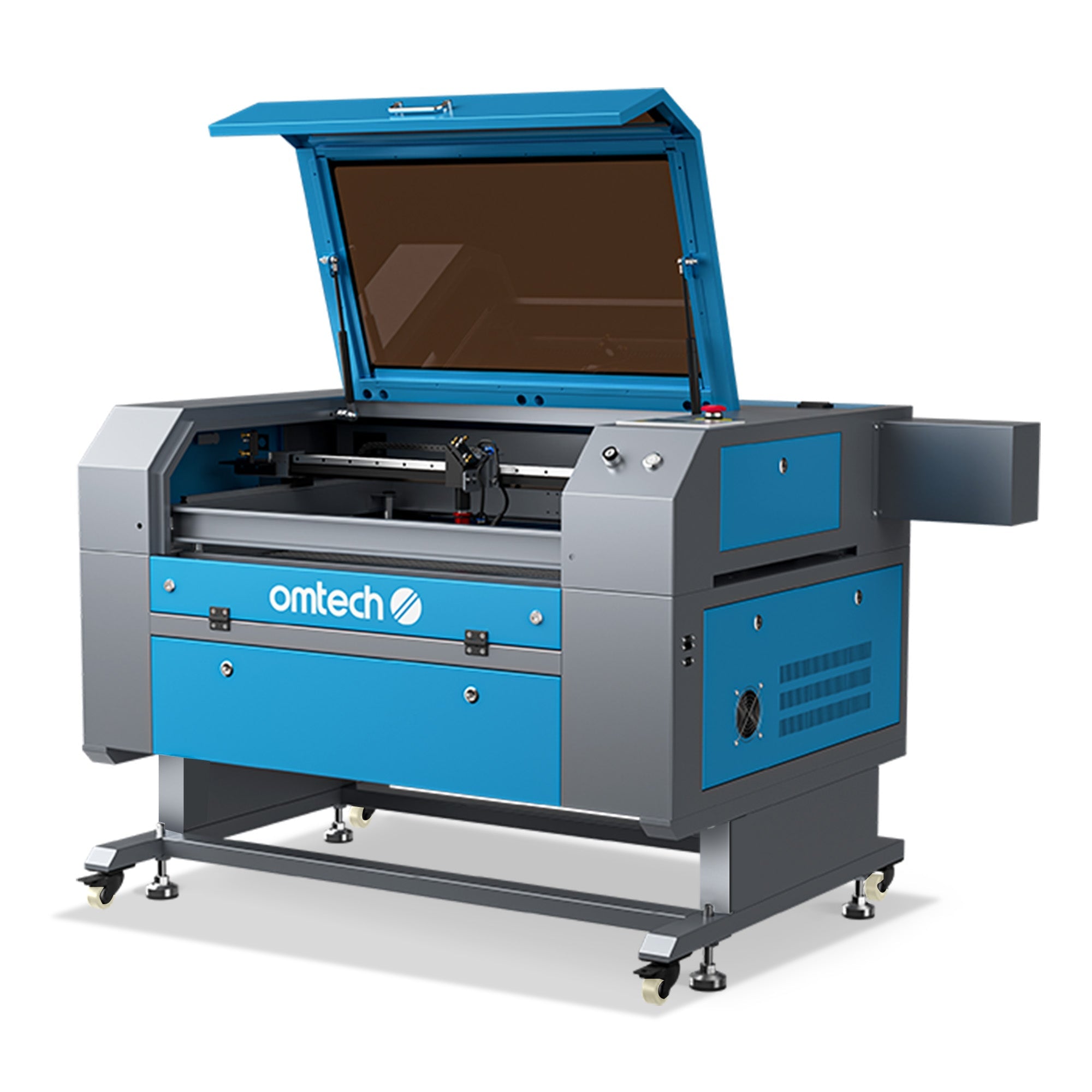 OMTech Maker AF2028-80 90W CO2 Laser Cutter and Engraver Right Side Open View