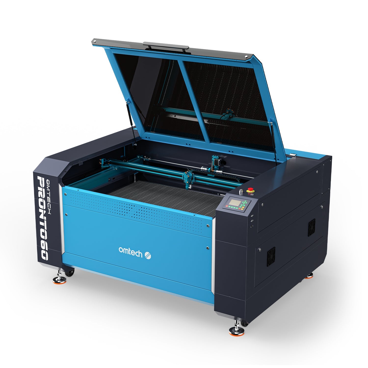 OMTech Pronto 60 130W CO2 Laser Cutter and Engraver Left Open View
