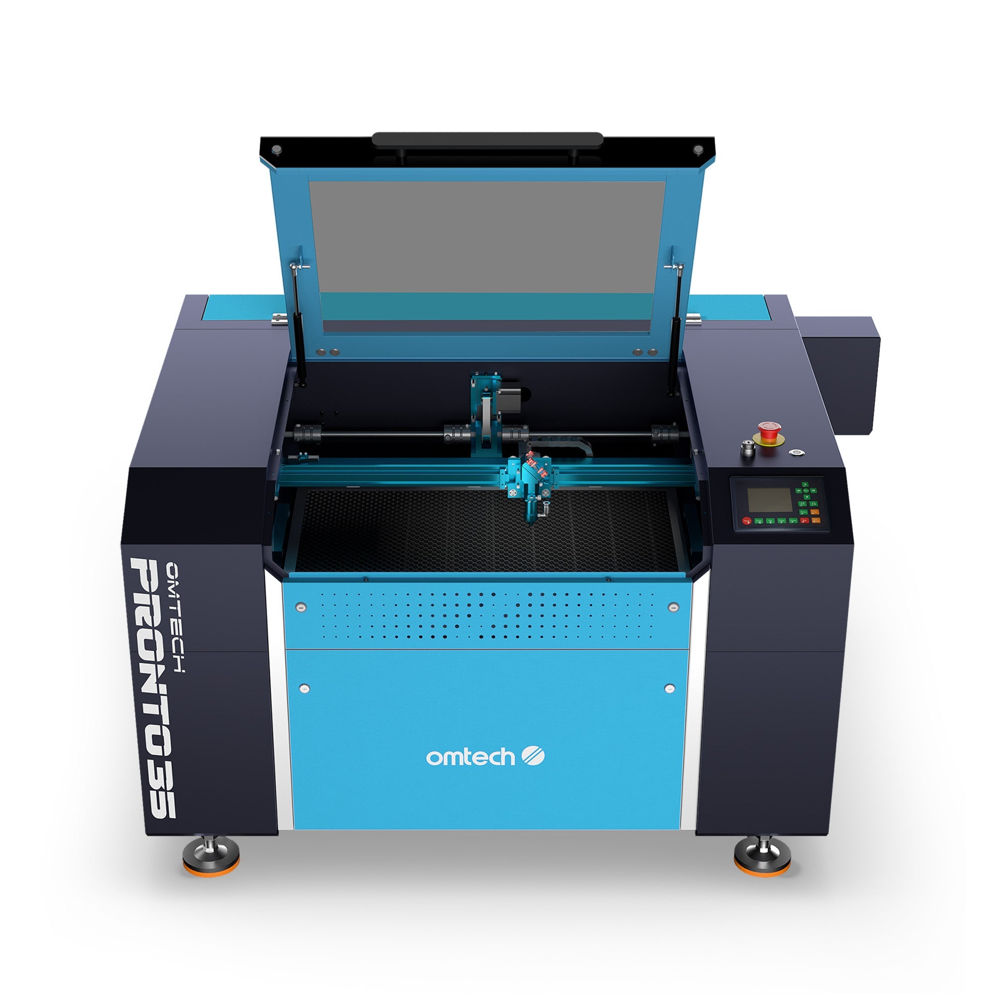 OMTech Pronto 35 90W CO2 Laser Cutter and Engraver Front Up View