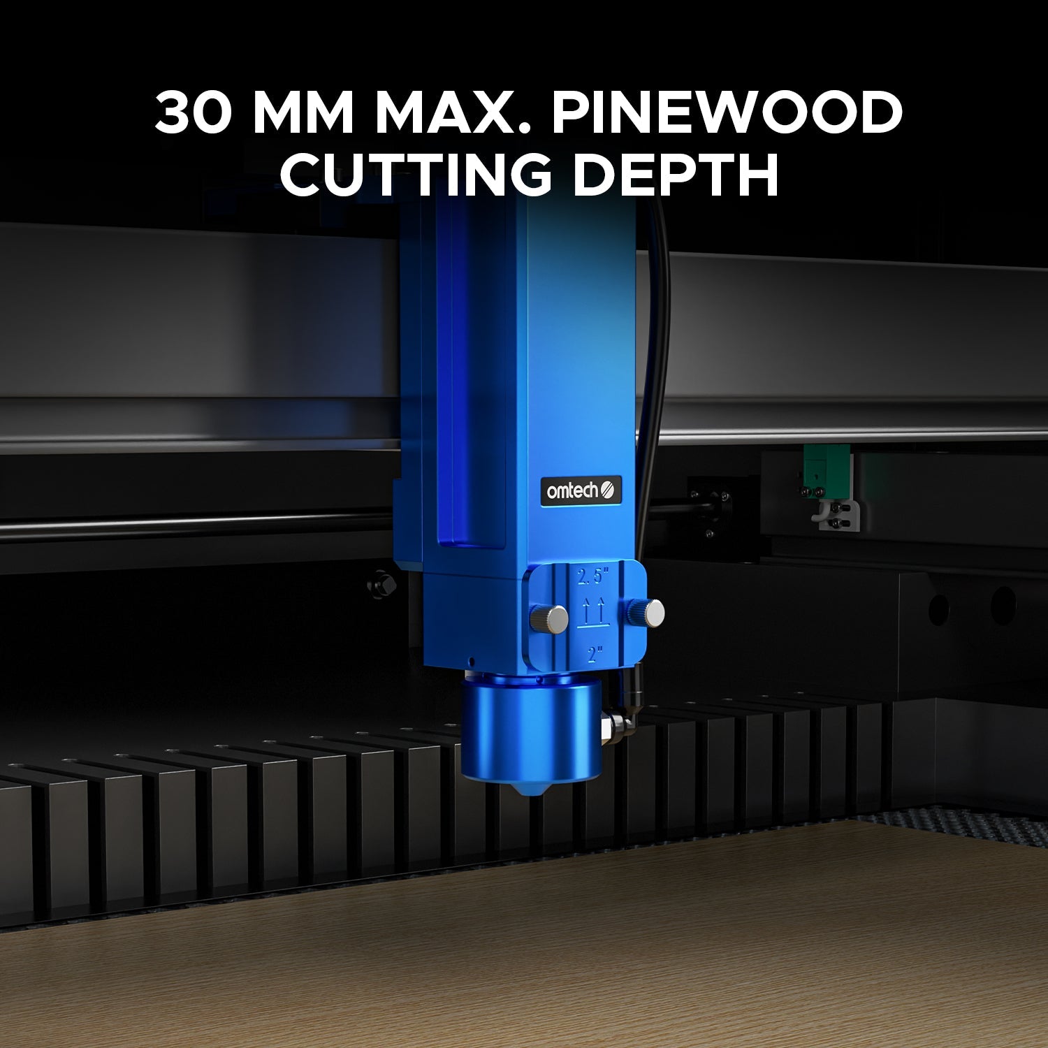 OMTech Pro 2440 80W CO2 Laser Engraver and Cutter Cutting Depth