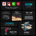 OMTech Maker AF2028-80 90W CO2 Laser Cutter and Engraver Specifications
