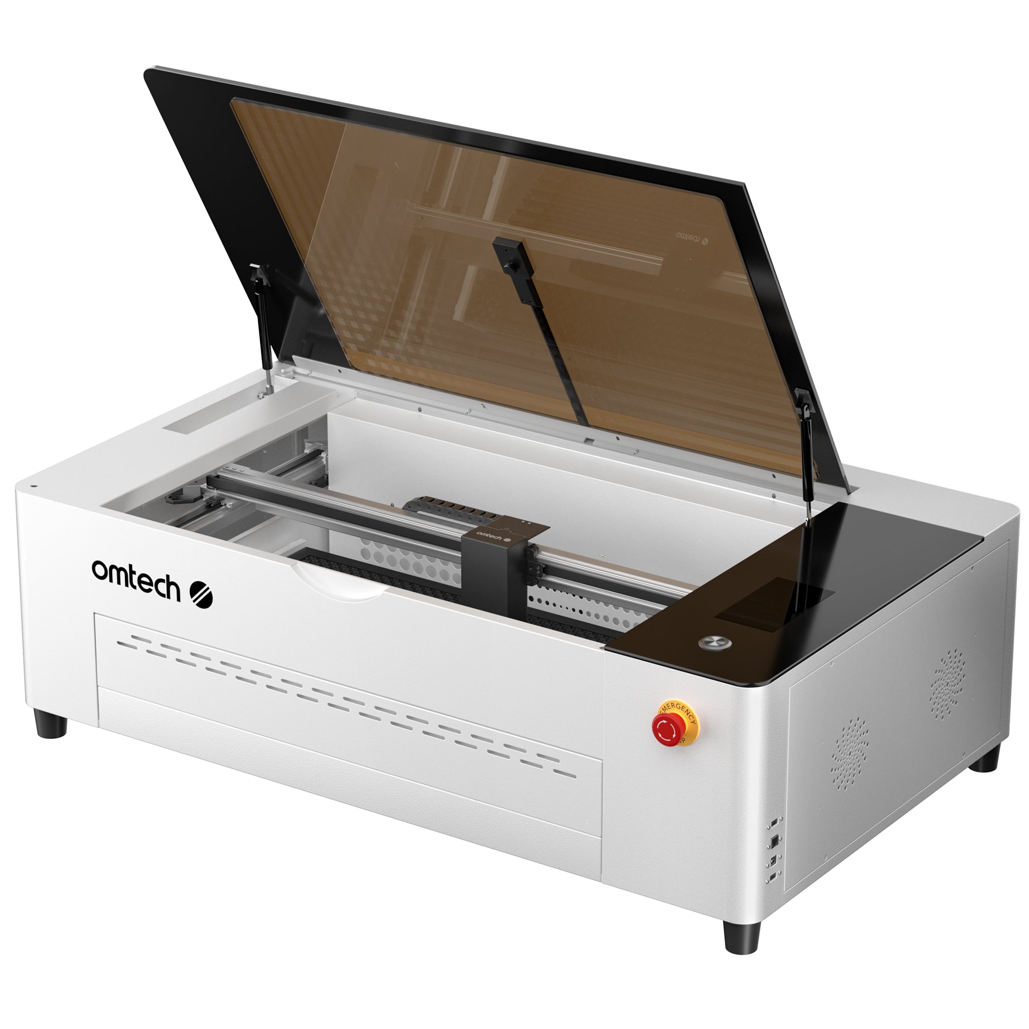 OMTech Polar 2 50W RF Desktop CO2 Laser Side Open View