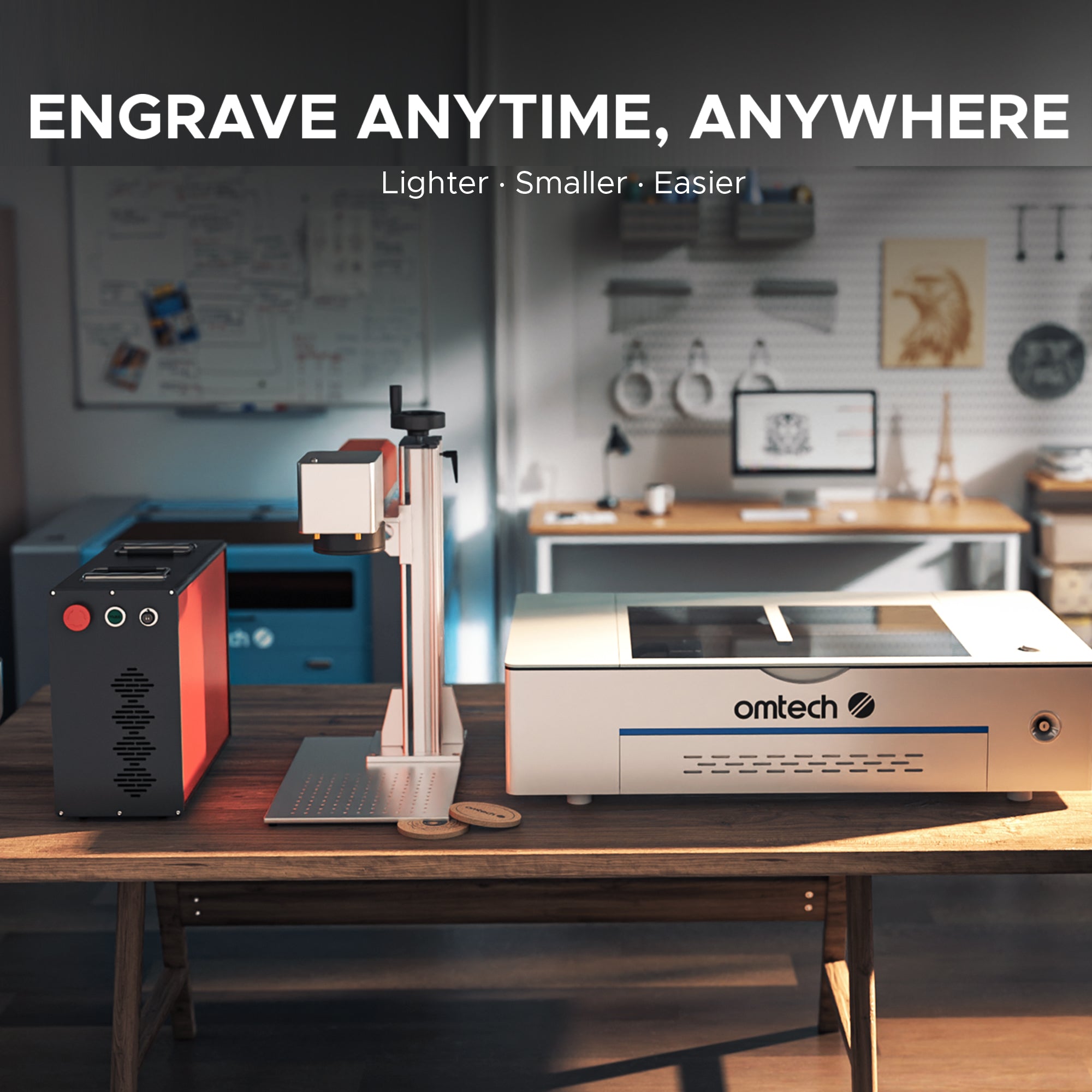 OMTech MOPA 100W Split Fiber Laser Engraver Engrave Anywhere