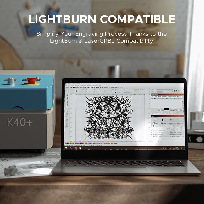 OMTech K40+ 45W Desktop CO2 Laser Engraver Software