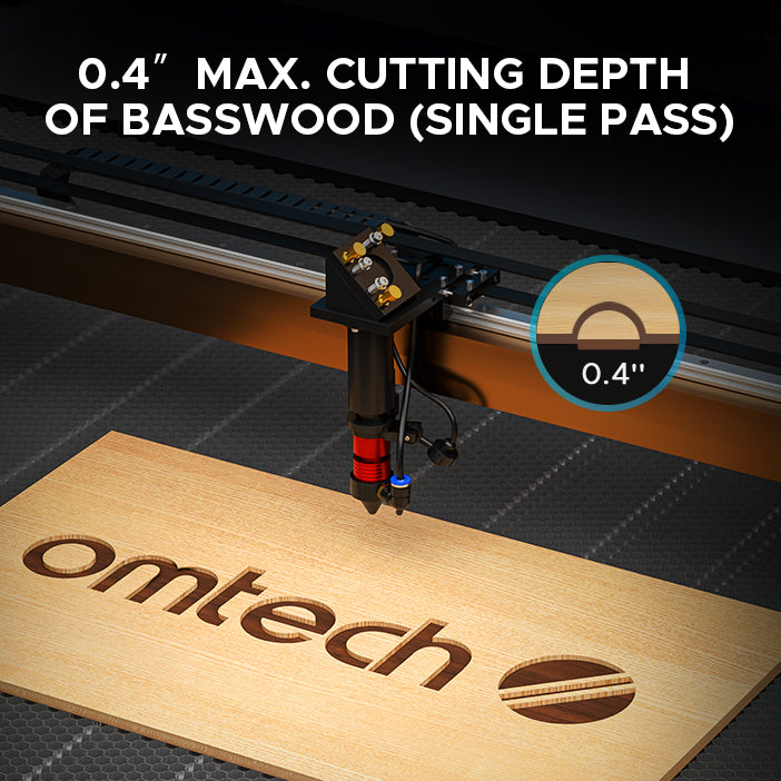 OMTech Maker AF4063-150 150W CO2 Laser Cutter and Engraver Depth Cutting