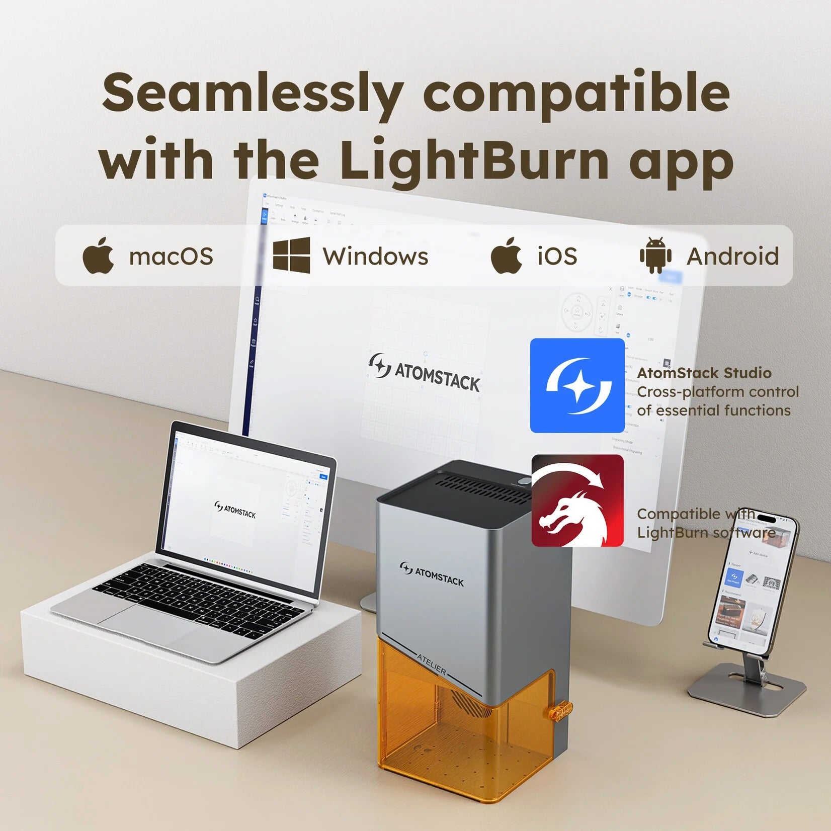AtomStack Atelier Laser Engraver - 12W Diode Galvo Software