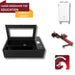 Laser engraver for education with components and branding on a white background