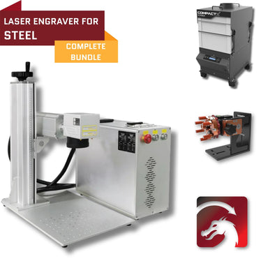 Laser Engraver For Steel Complete Bundle With Machine And Accessories On A White Background