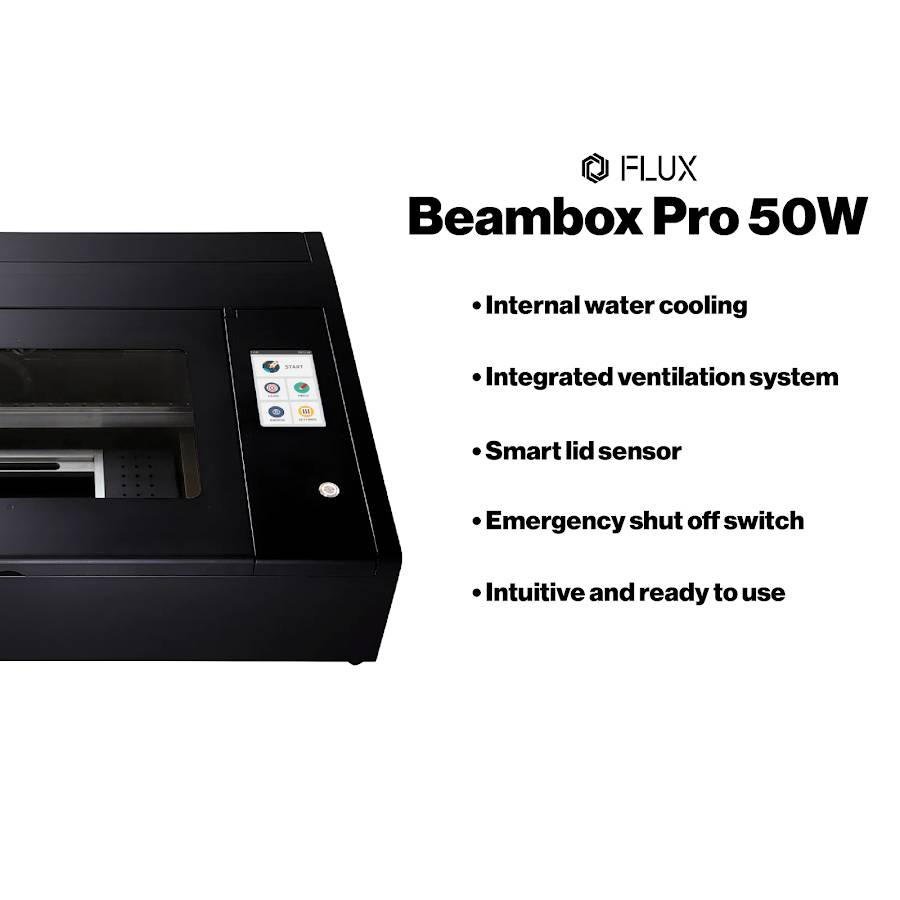 FLUX BeamBox Pro 50W CO2 Laser Cutter & Engraver specifications