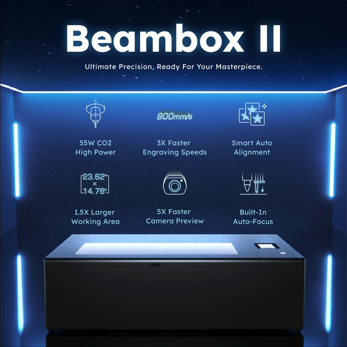 FLUX Beambox II 55W Desktop CO2 Laser Cutter