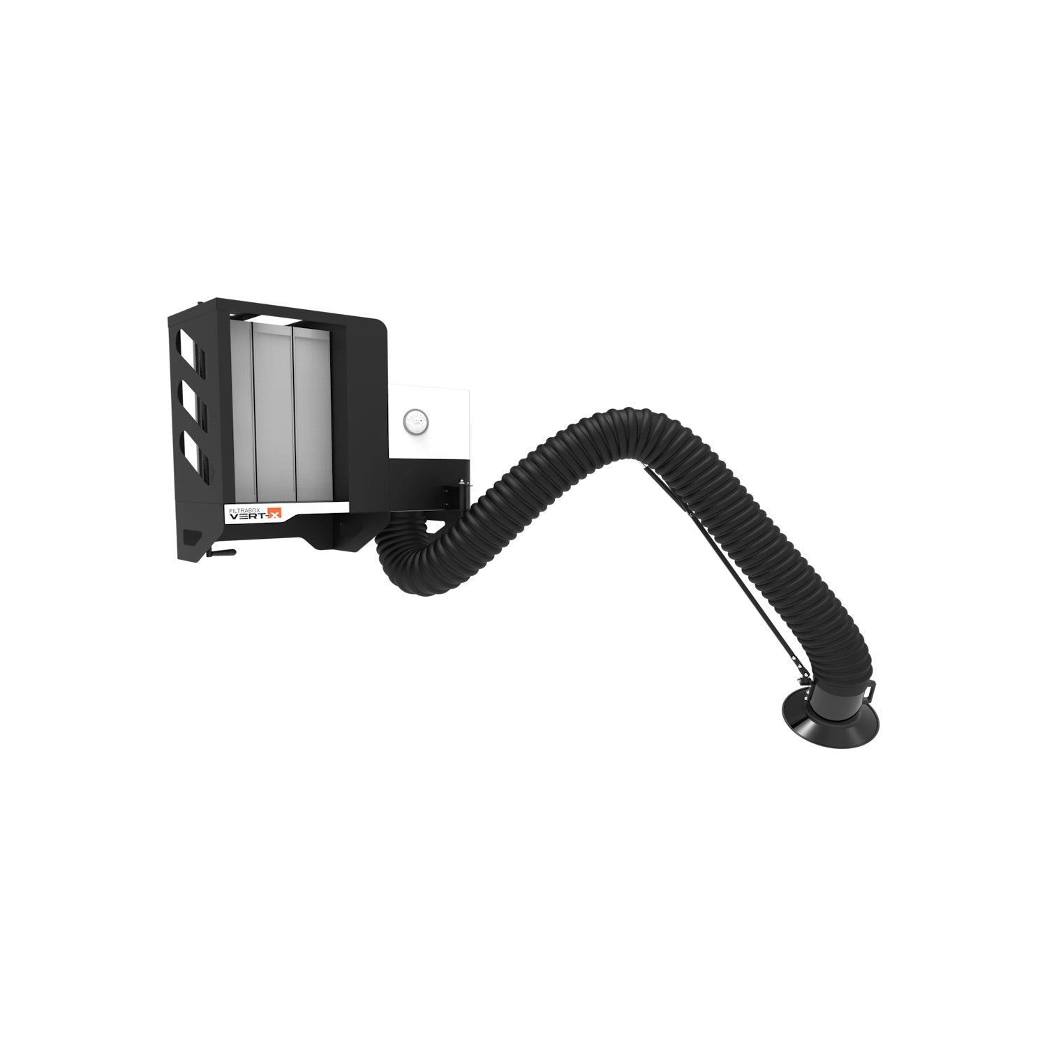 Filtrabox Vert-X Welding Fume Extractor with hose sticking out