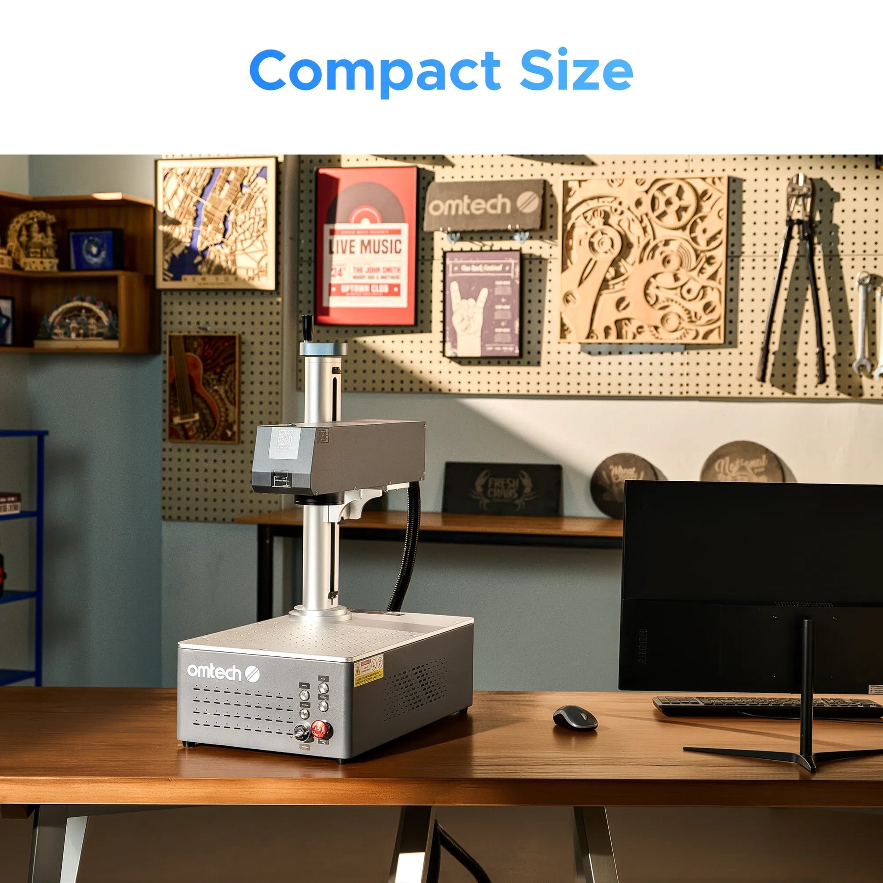 OMTech MOPA 60W Autofocus Fiber Laser Marking Machine Compact size