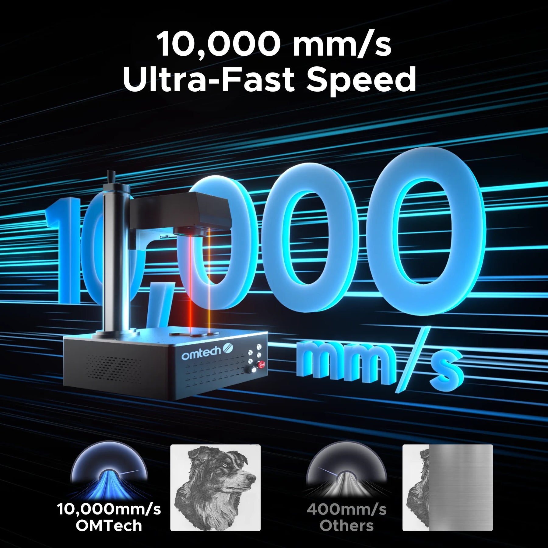 OMTech MOPA 60W Autofocus Fiber Laser Marking Machine Ultra Fast Speed