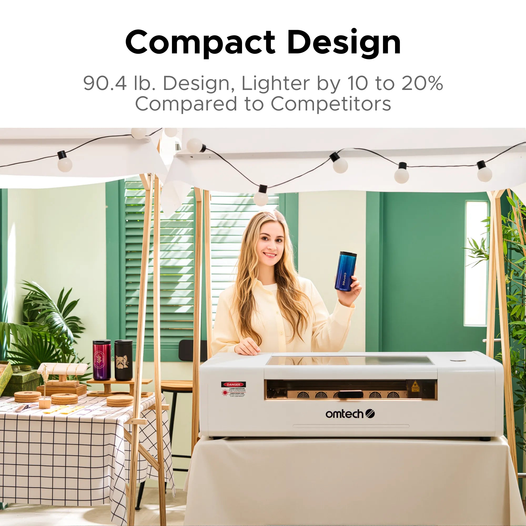 OMTech Polar Lite 55W Desktop CO2 Laser Cutter and Engraver Compact Design