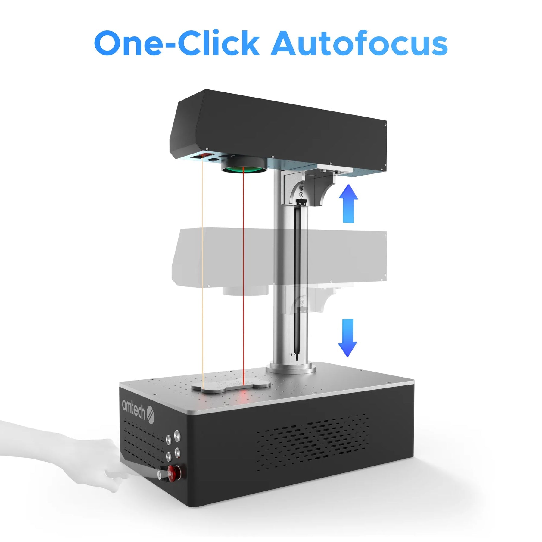 OMTech MOPA 60W Autofocus Fiber Laser Marking Machine One Click Autofocus