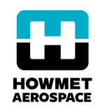 Howmet Aerospace logo with a blue and black design on a white background