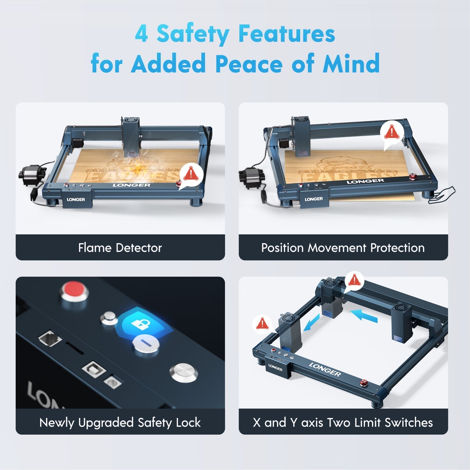 Longer Laser B1 36W Engraver & Cutter Machine With Air Assist - CNC Diode Laser For Wood, Metal, Acrylic, Leather DIY