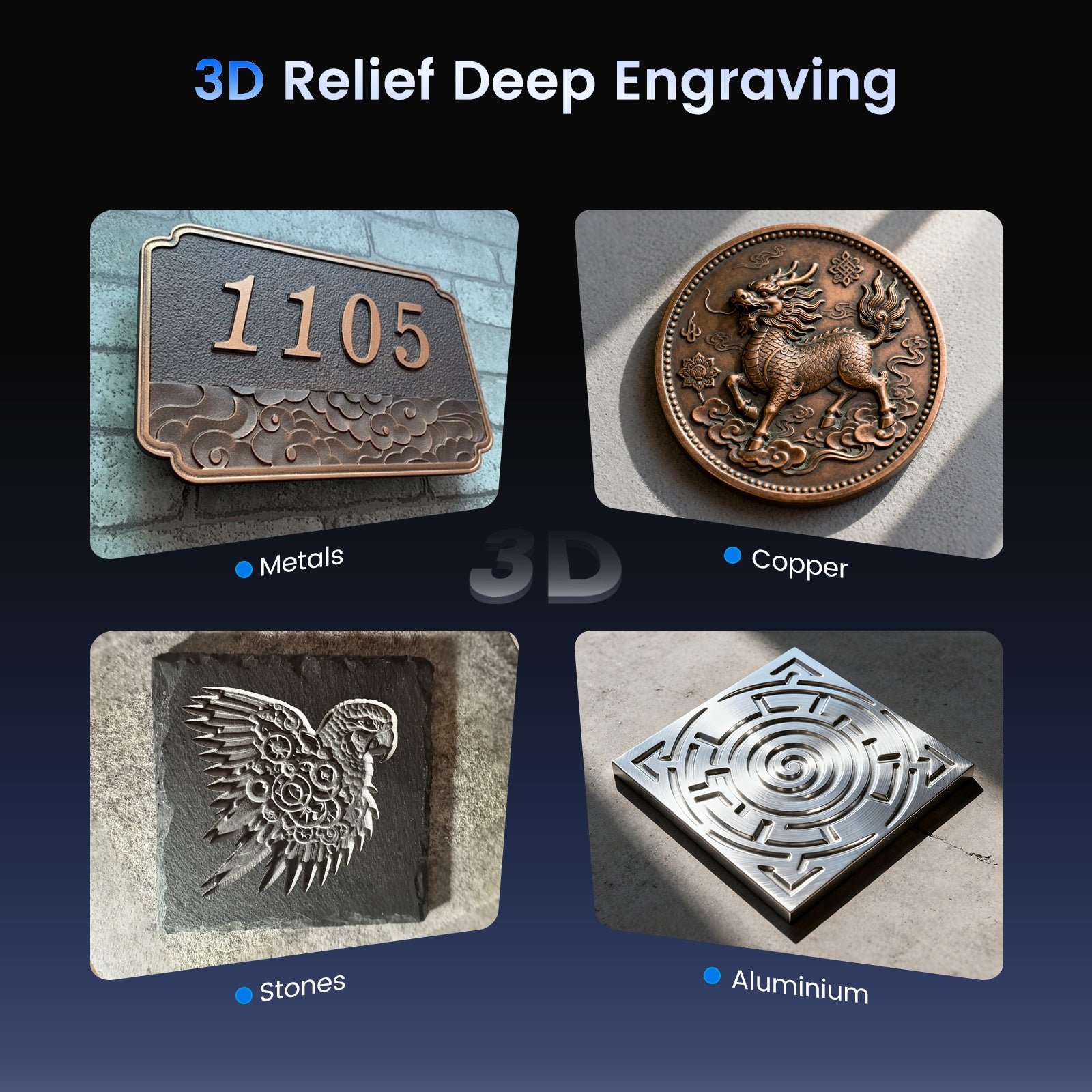 Monport GT 30W Split Fiber Laser Engraver 3D Engraving