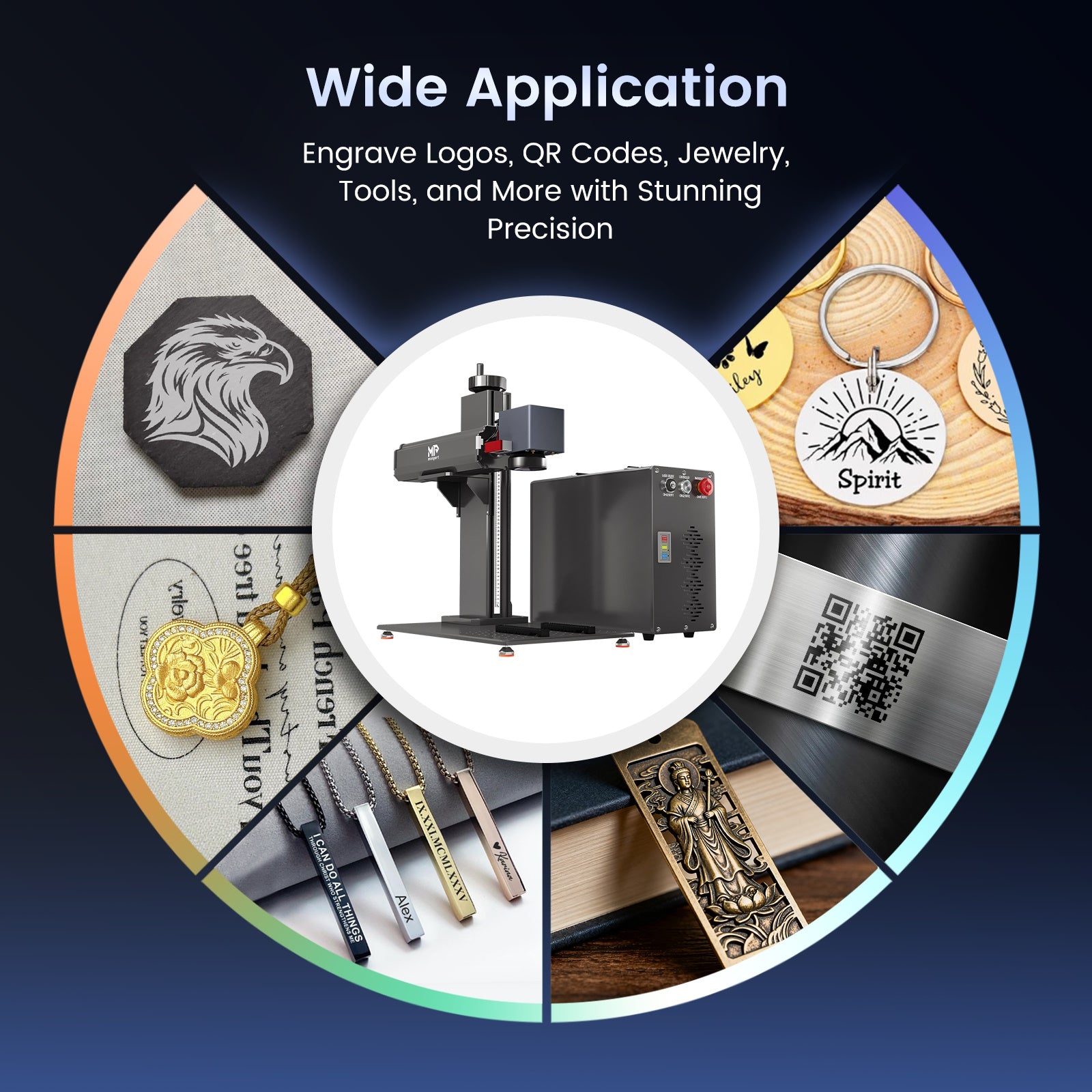 Monport GT 30W Split Fiber Laser Engraver Applications