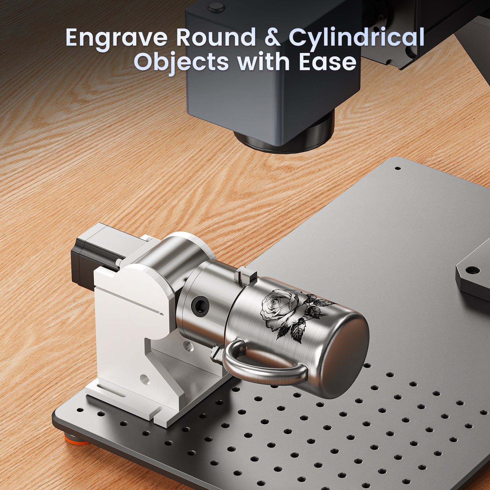 Monport GT 30W Split Fiber Laser Engraver Engrave Round & Cylindrical Objects