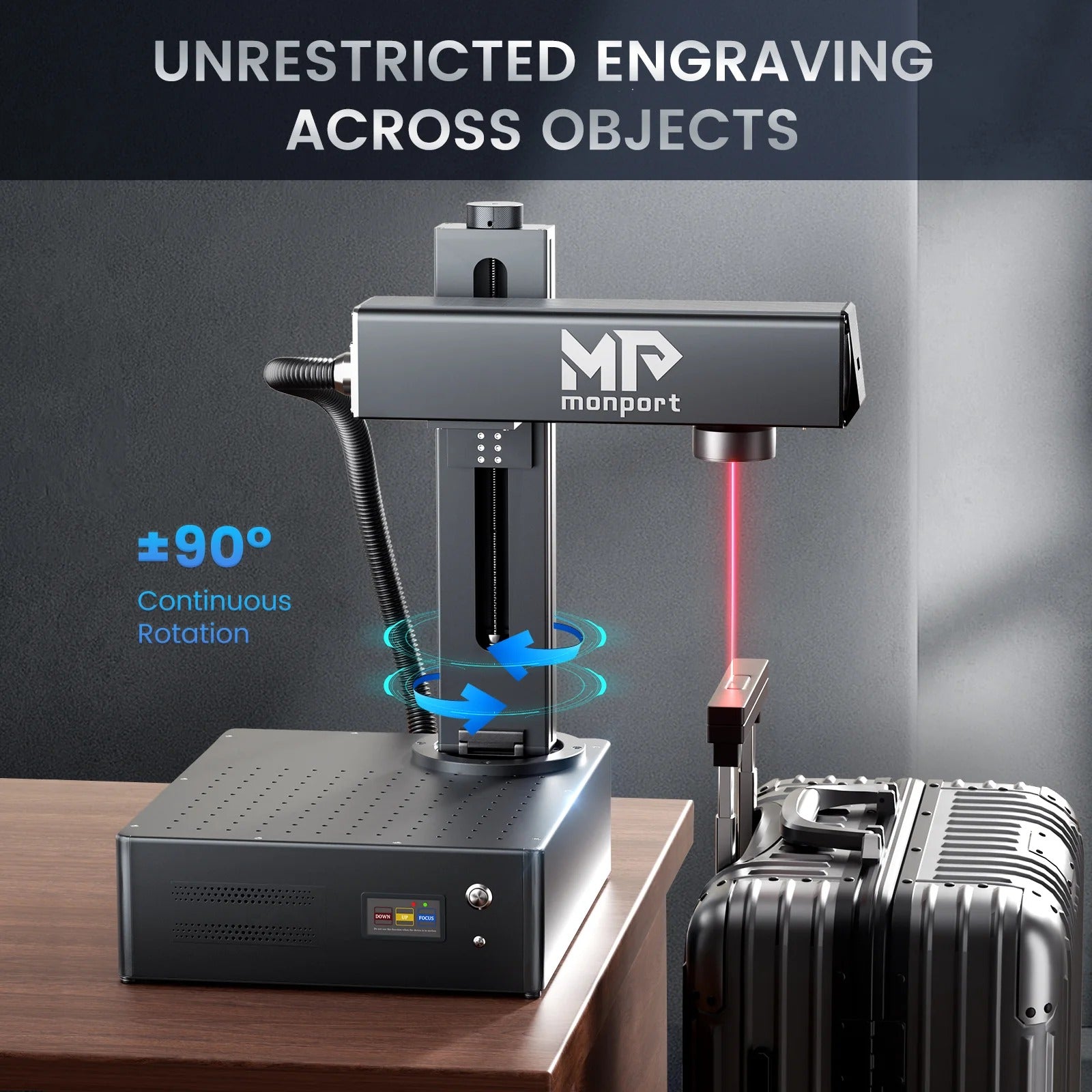 Monport GA 60W MOPA Fiber Laser Continous Rotation