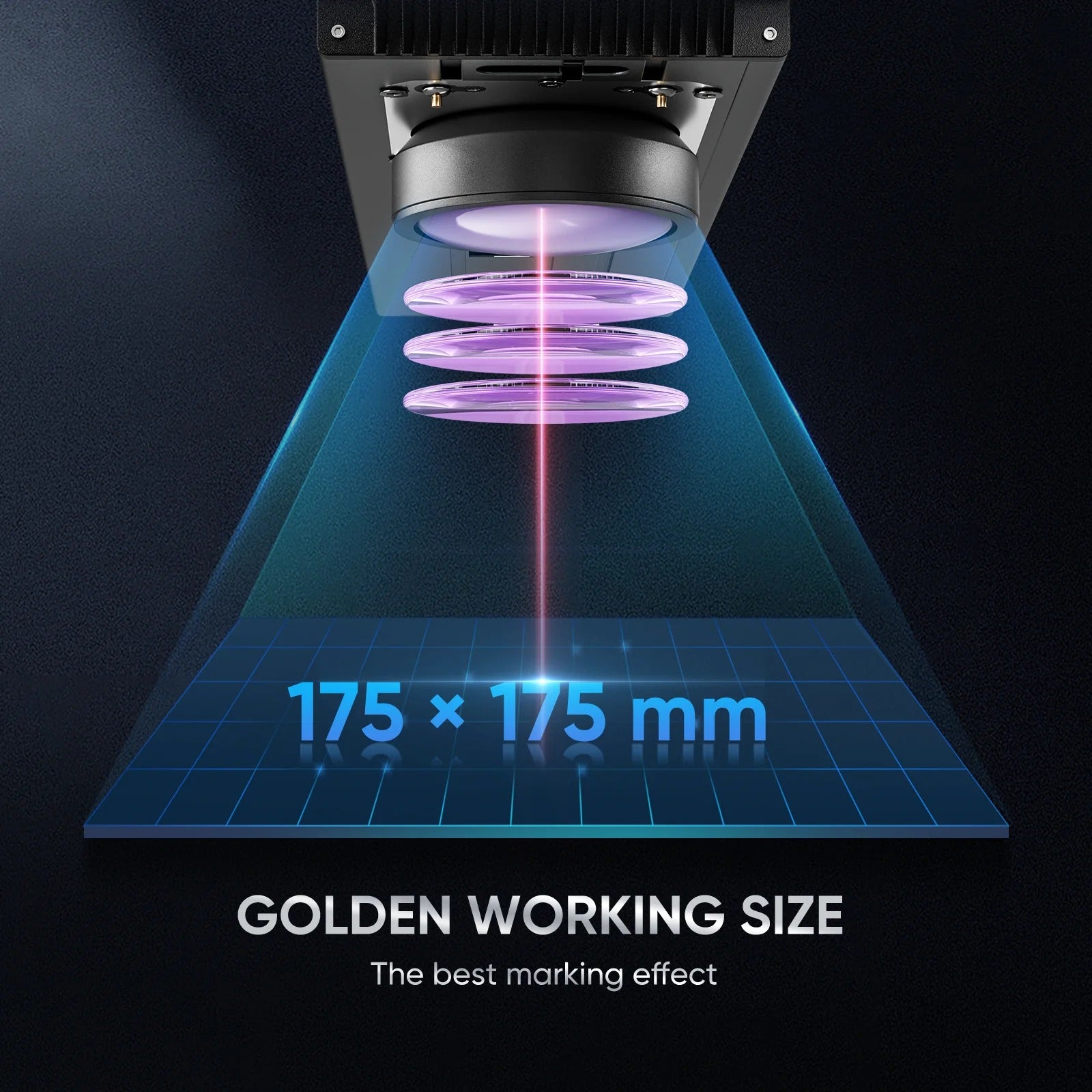 Monport GA 60W MOPA Fiber Laser Working Size