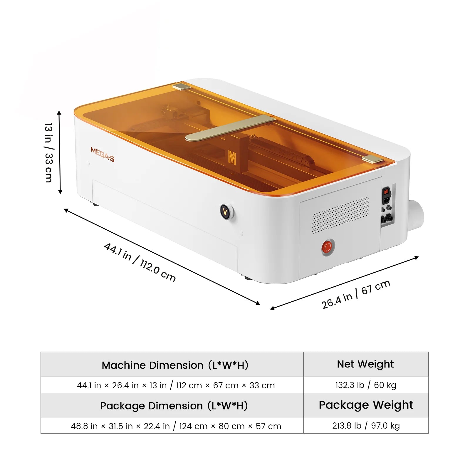 Monport MegaS 70W CO2 Desktop Laser Cutter and Engraver