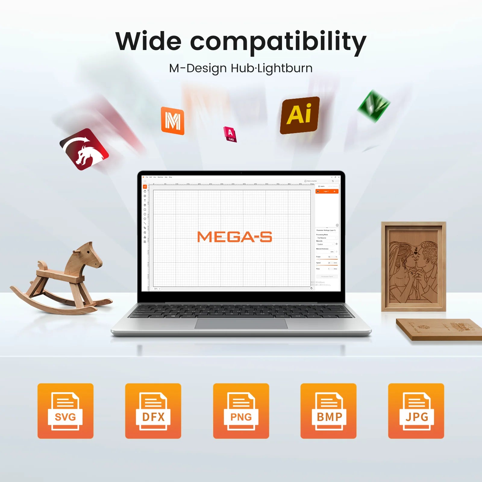 Monport MegaS 70W CO2 Desktop Laser Cutter and Engraver