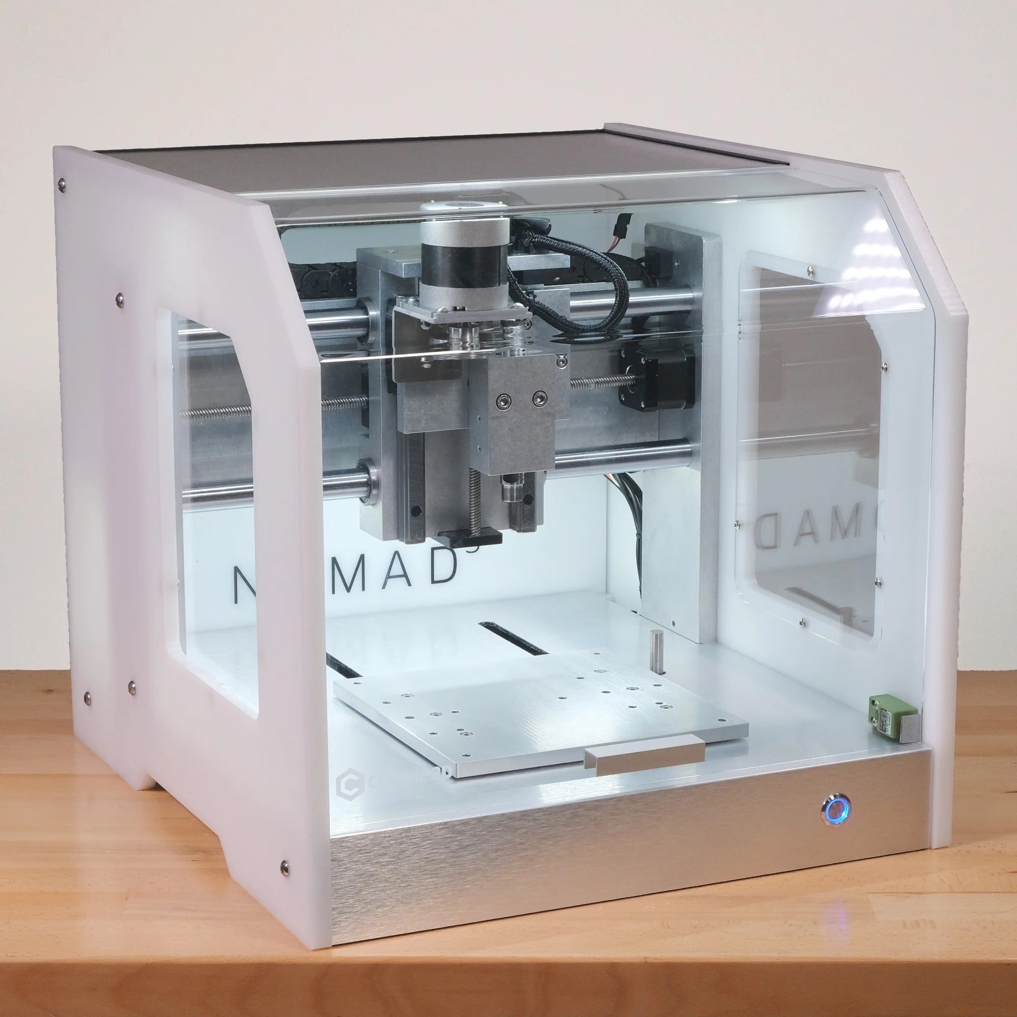 Nomad 3 Desktop CNC Mill Bamboo Corner View White Corner View