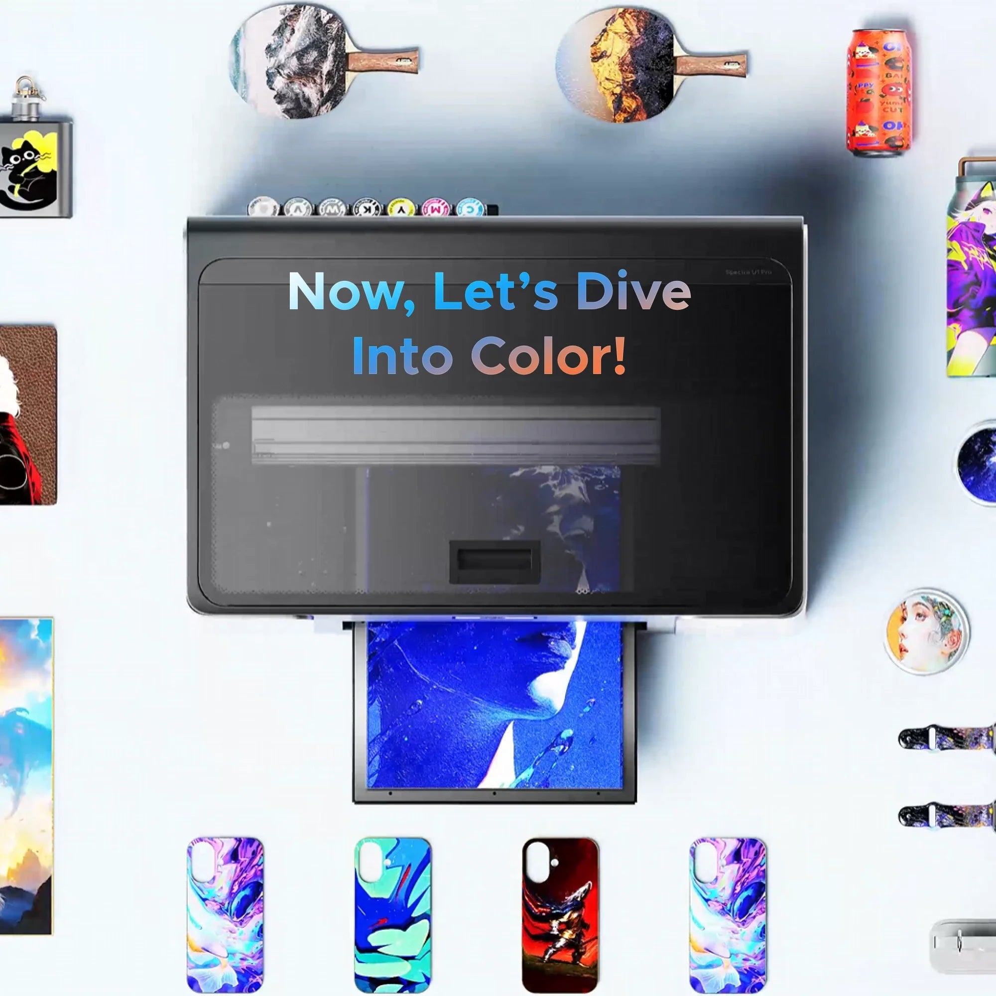 OMTech Spectra A3+ Flatbed UV Printer — Single Printhead Color