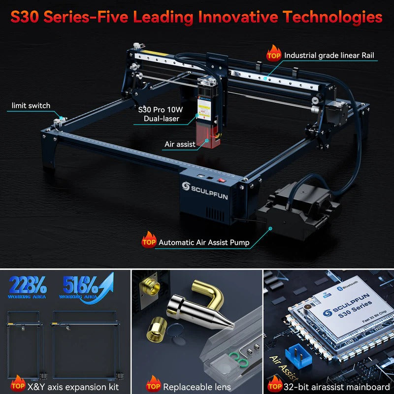 SCULPFUN S30 Pro Max 20W Diode Laser Engraver Air Assist