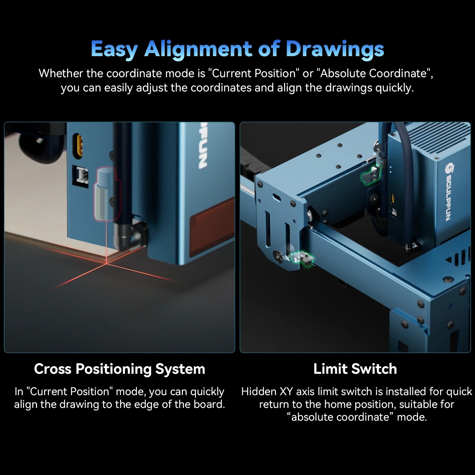 SCULPFUN S40 Max 48W Diode Laser Engraver Easy Alignment