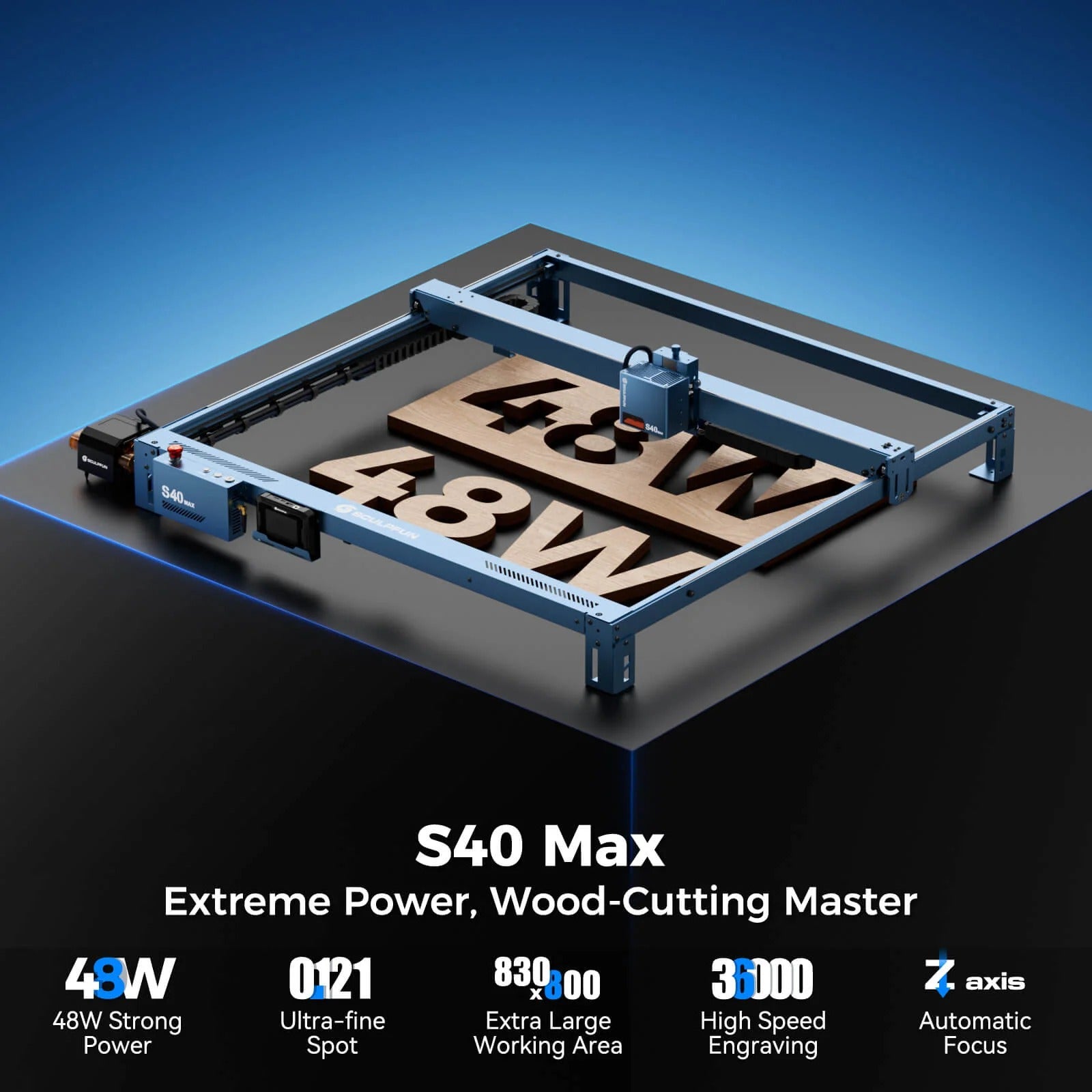 SCULPFUN S40 Max 48W Diode Laser Engraver Power