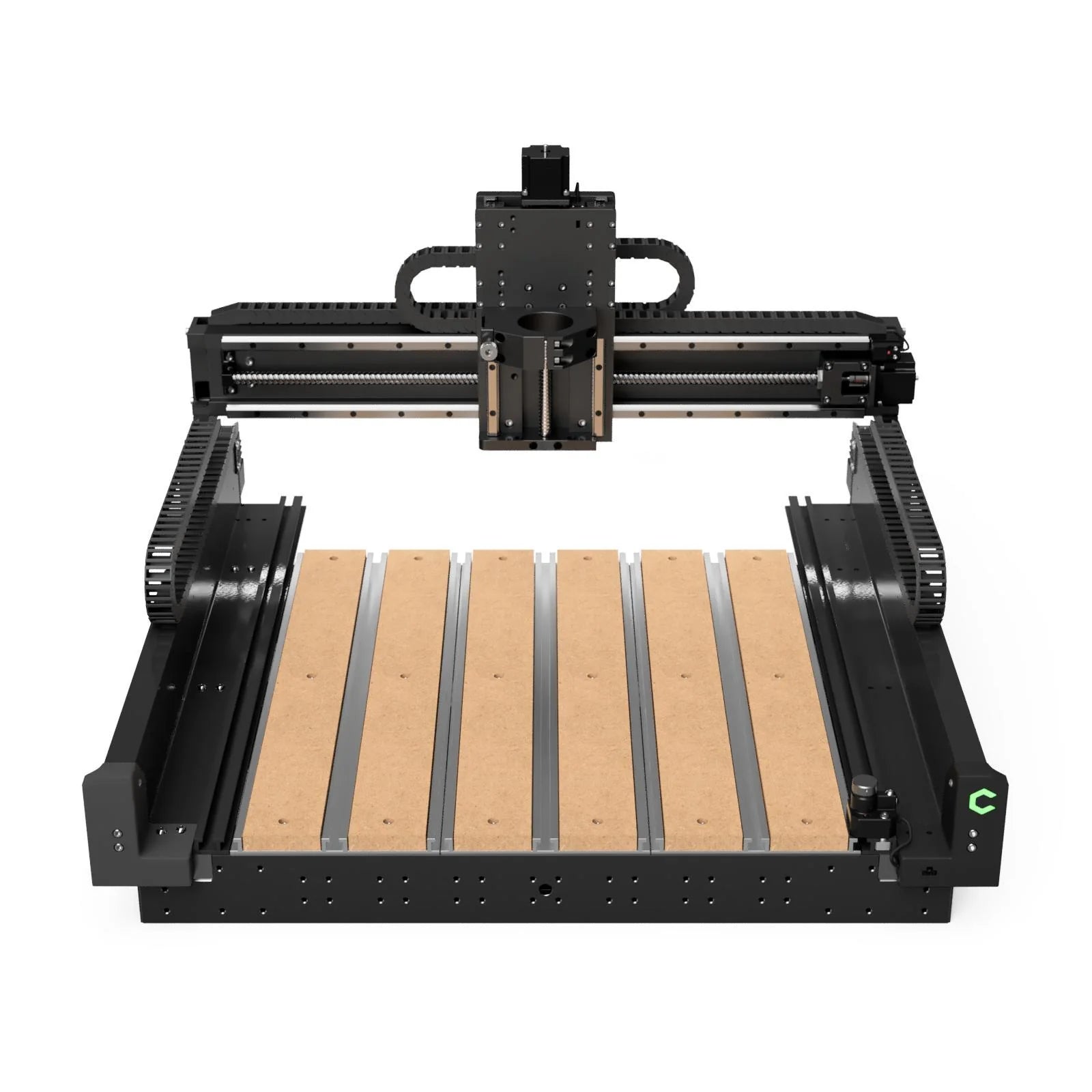 Shapeoko 5.1 pro 2x2 with no legs CNC machine with a wooden worktable on a white background