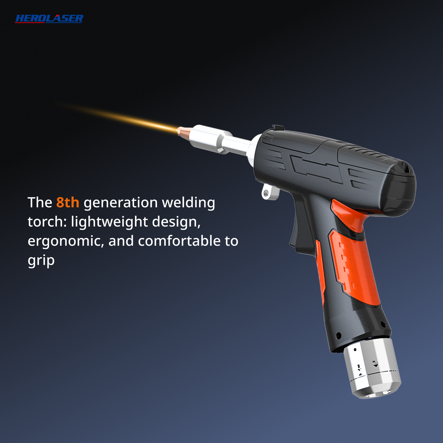 Herolaser T700 Pro handheld welding head in use on metal